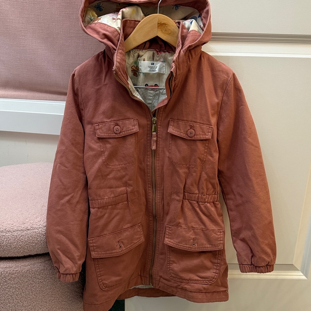 H&M Kids Pea Coat in Warm Brown with Hood